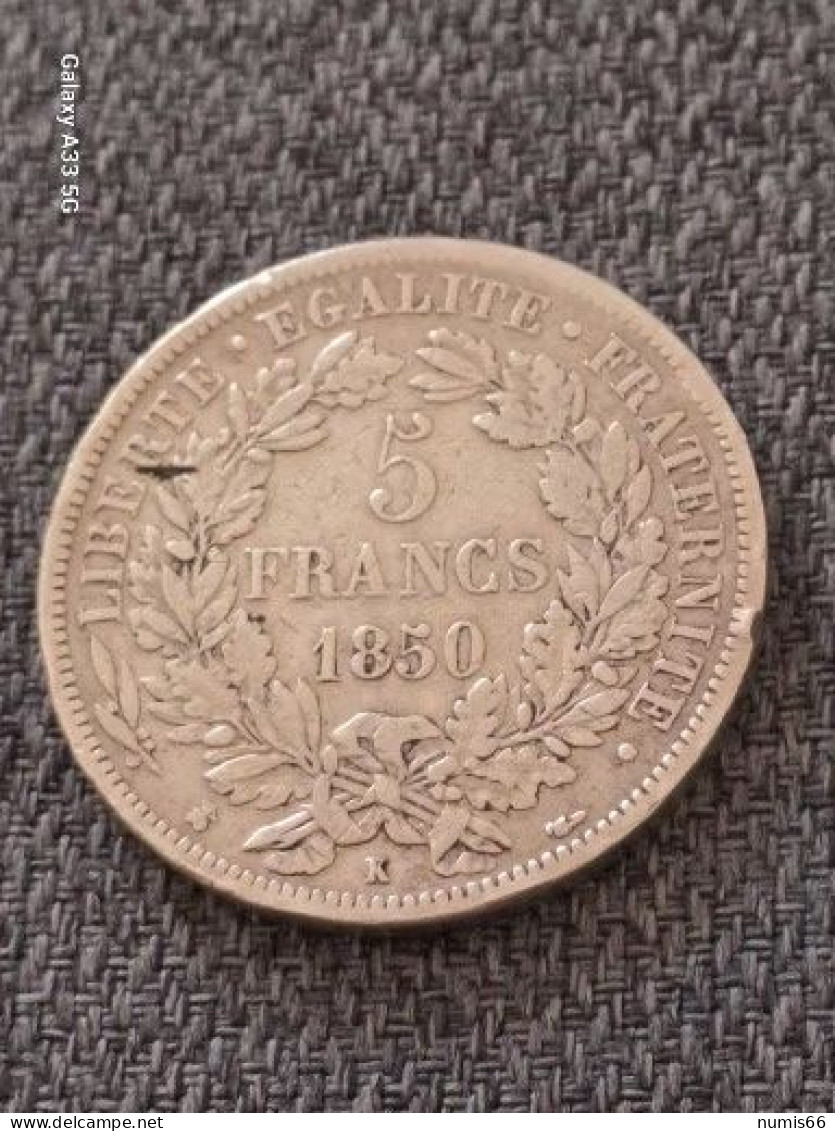 5 Francs CERES 1850 K - 5 Francs
