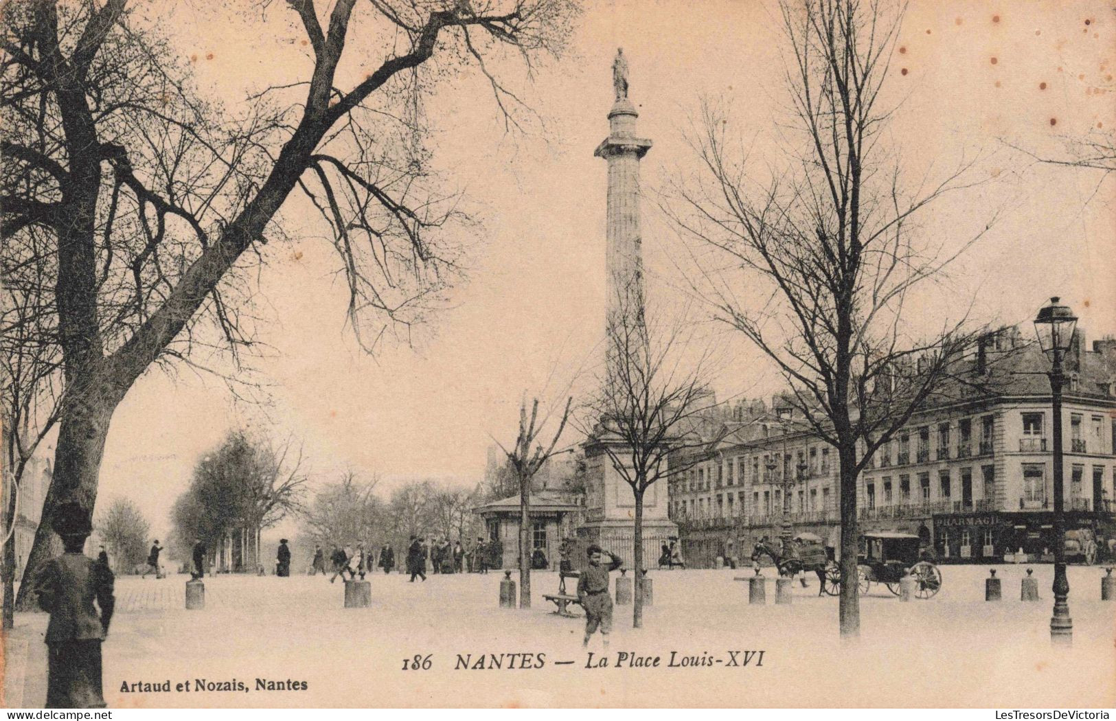 FRANCE - Nantes - La Place Louis XVI - Animé - Monument - Carte Postale Ancienne - Nantes