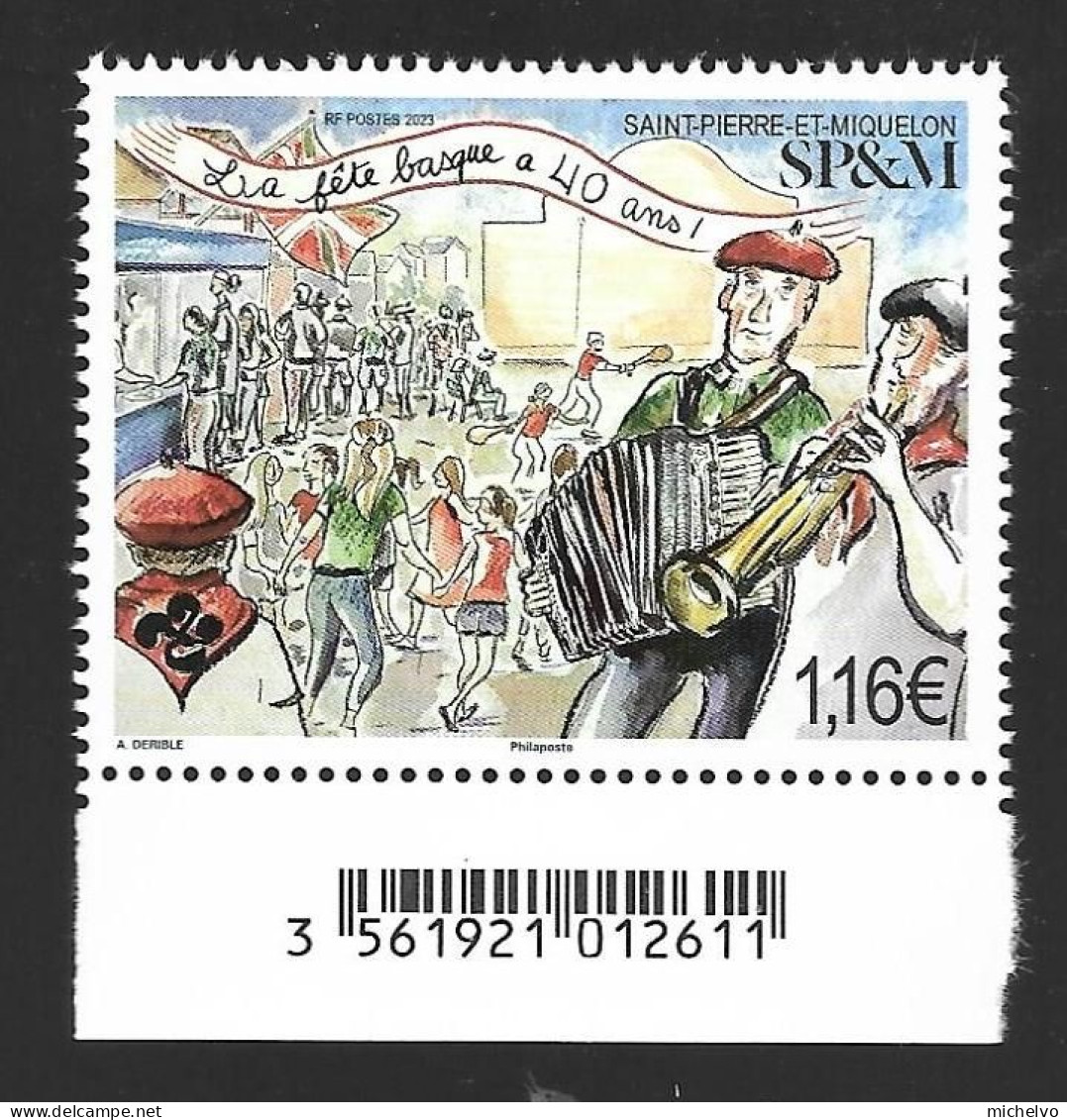 SP & M 2023 - Yv N° 1320 ** - La Fête Basque à 40 Ans - Unused Stamps