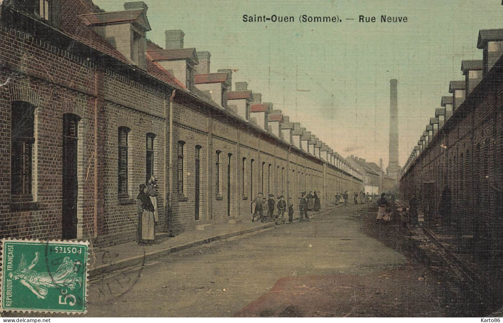 St Ouen * Rue Neuve * Usine Cité ? * Cpa Toilée Colorisée - Saint Ouen