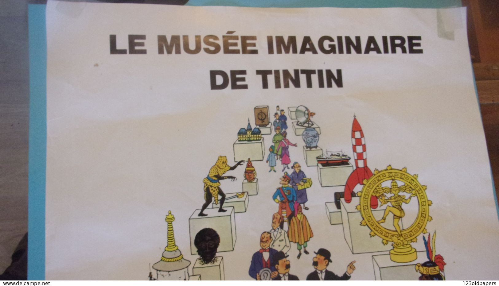 RARE AFFICHE 1982 LE MUSEE IMAGINAIRE DE TINTIN MUSEE EN HERBE BOIS BOULOGNE DALVERNY - Tintin