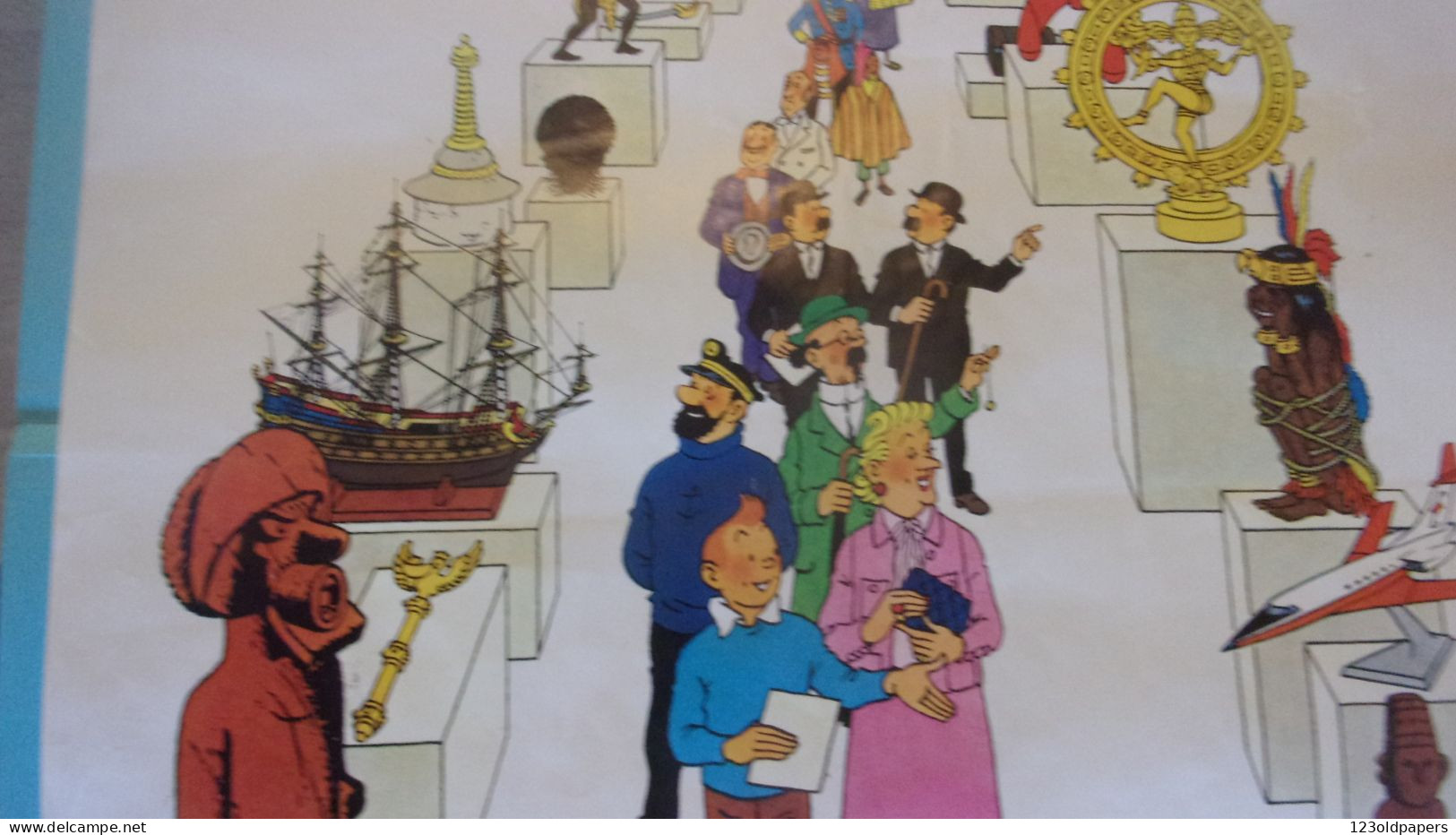 RARE AFFICHE 1982 LE MUSEE IMAGINAIRE DE TINTIN MUSEE EN HERBE BOIS BOULOGNE DALVERNY - Tintin