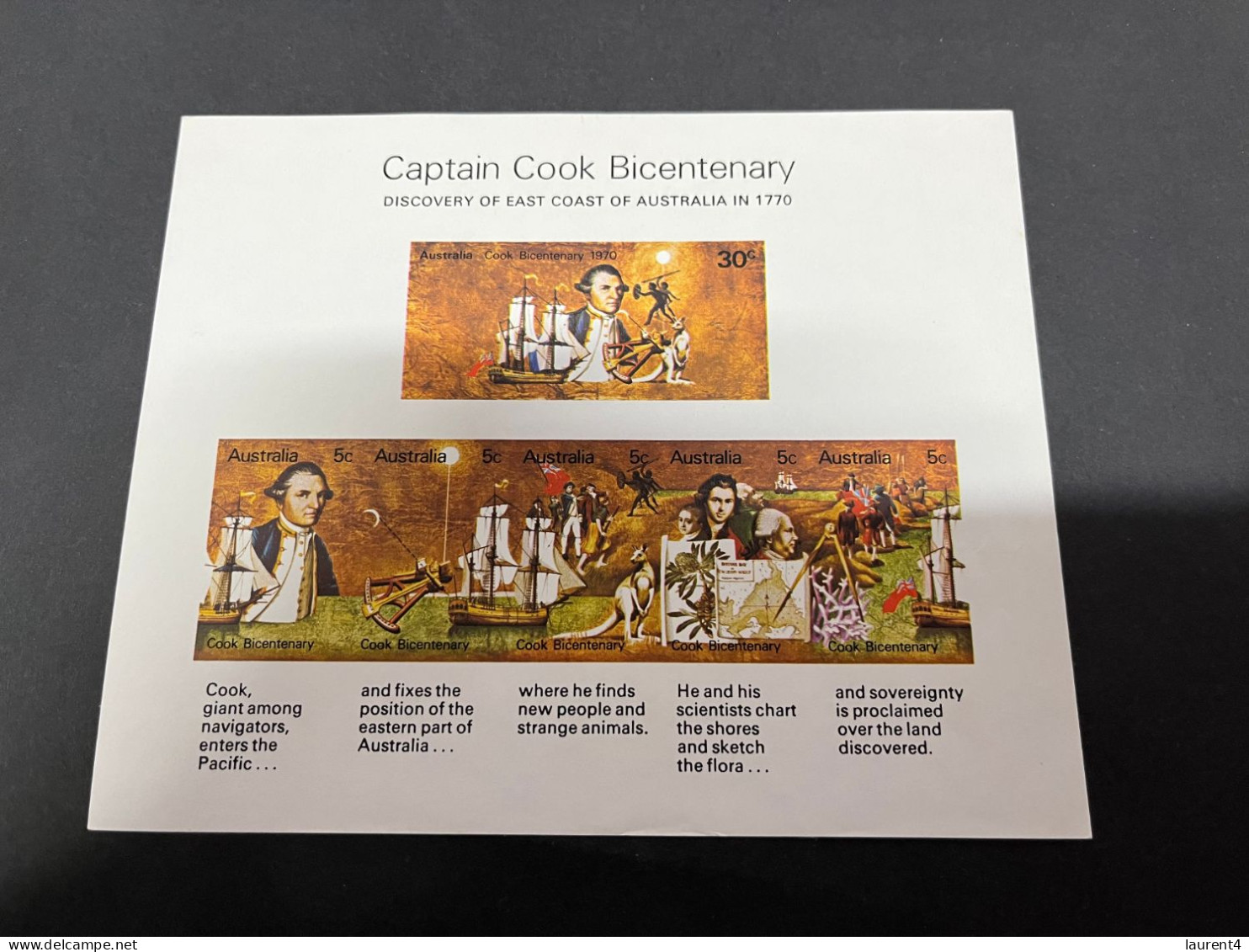 16-8-2023 (stamp) Australia Mini-sheet - Captain Cook Bicentenary - Blocchi & Foglietti