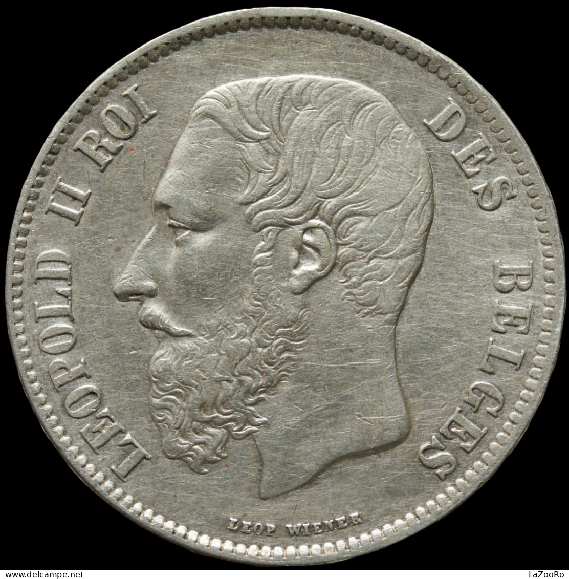 LaZooRo: Belgium 5 Francs 1871 XF / UNC - Silver - 5 Francs