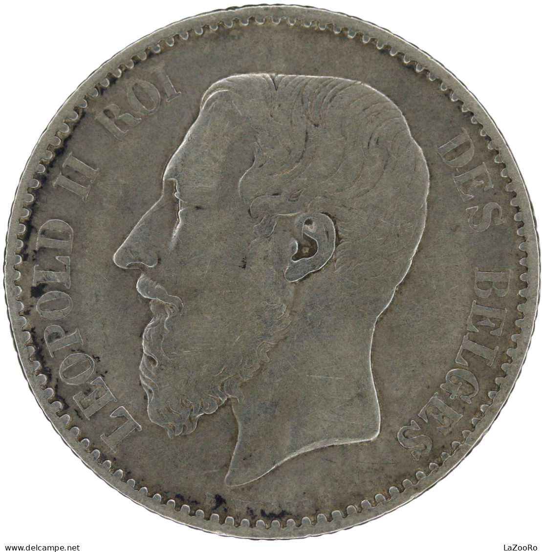 LaZooRo: Belgium 1 Franc 1886 VF / XF - Silver - 1 Frank