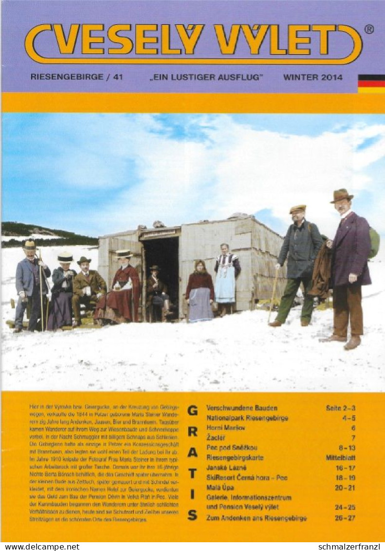 Zeitschrift Vesely Vylet Ein Lustiger Ausflug Riesengebirge Nr 41 Winter 2014 Geiergucke Petzer Aupa Spindlermühle - Tschechien