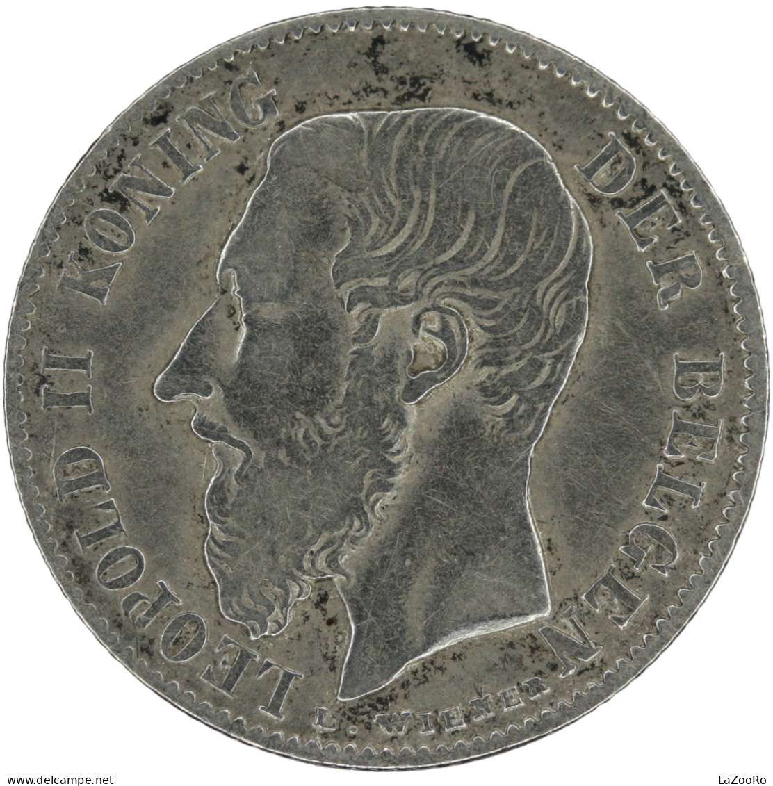 LaZooRo: Belgium 50 Centimes 1886 VF / XF - Silver - 50 Centimes
