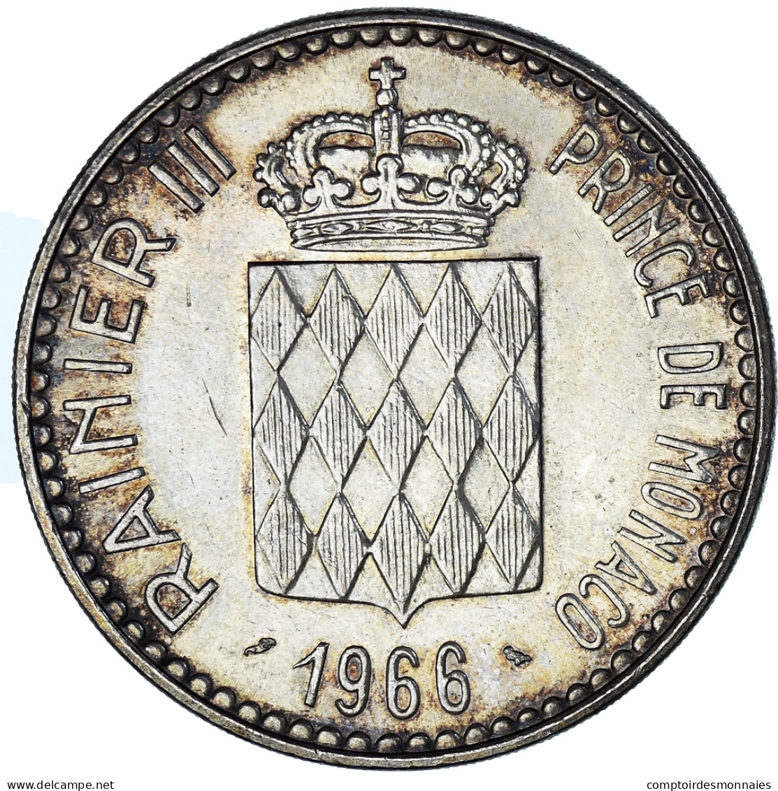 Monnaie, Monaco, Rainier III, 10 Francs, 1966, Monnaie De Paris, TTB+, Argent - 1960-2001 Nouveaux Francs