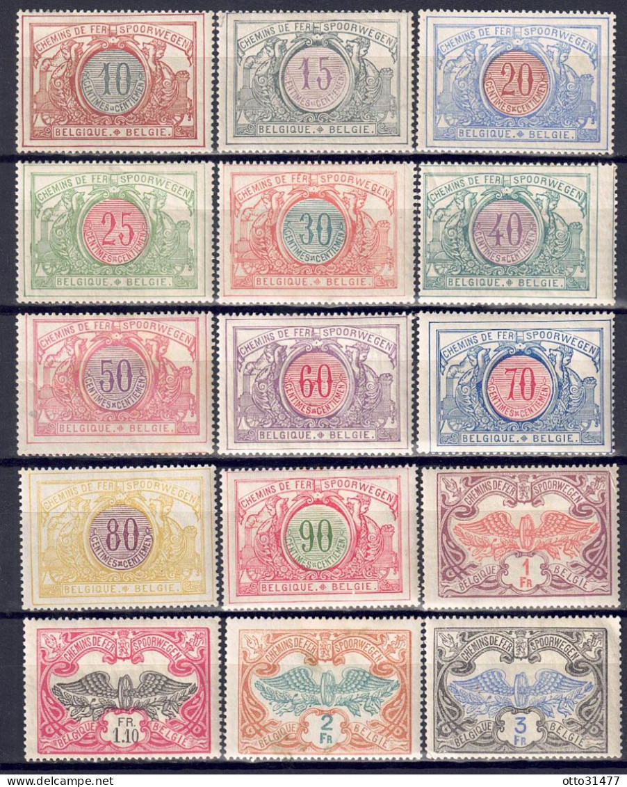 Belgien 1902 - Eisenbahnpaketmarken, Nr. 28 - 42, Gefalzt * / MLH - Mint