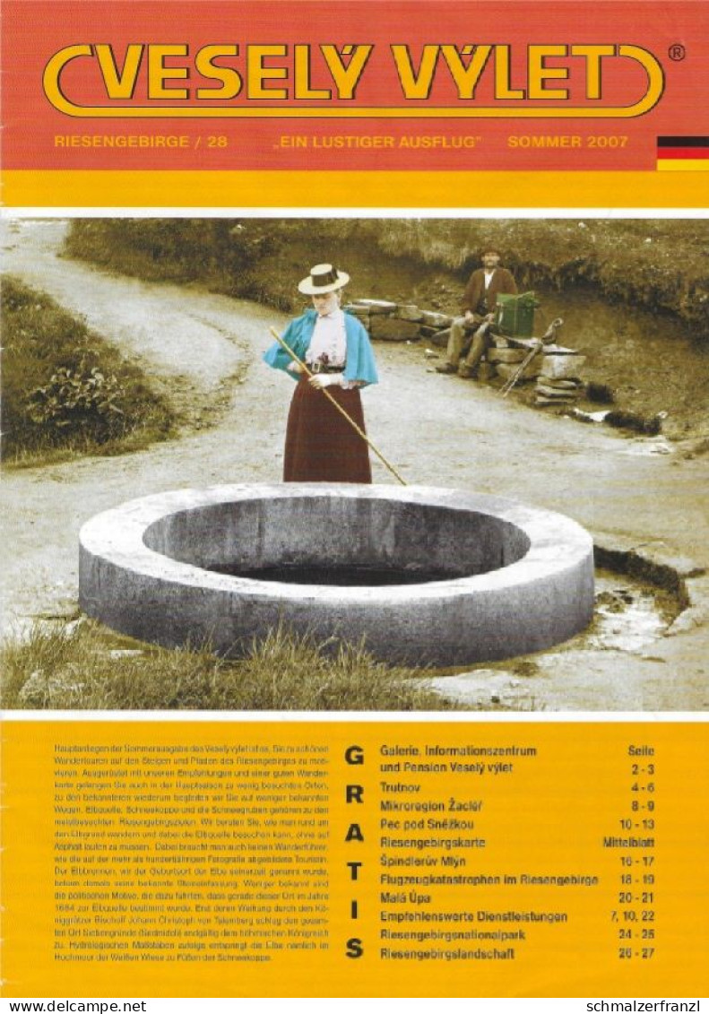 Zeitschrift Vesely Vylet Ein Lustiger Ausflug Riesengebirge Nr 28 Sommer 2007 Elbquelle Spindlermühle Harrachsdorf - Tchèquie