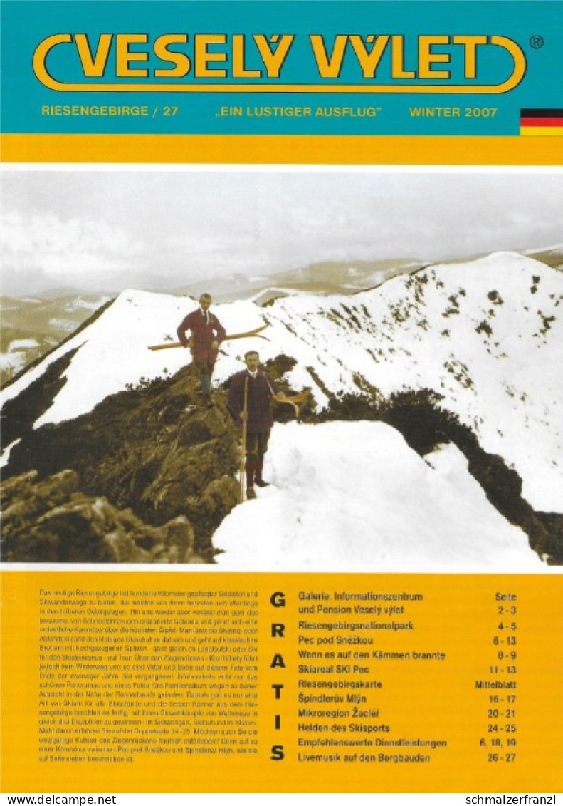 Zeitschrift Vesely Vylet Ein Lustiger Ausflug Riesengebirge Nr 27 Winter 2007 Ziegenrücken Ski Skifahrer Spindlermühle - Tschechien