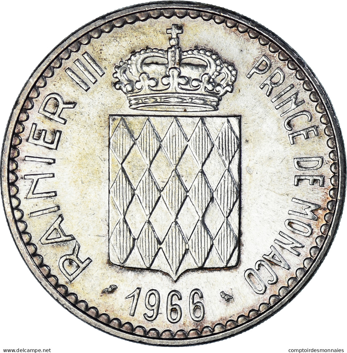 Monnaie, Monaco, Rainier III, 10 Francs, 1966, Monnaie De Paris, TTB+, Argent - 1960-2001 Nouveaux Francs