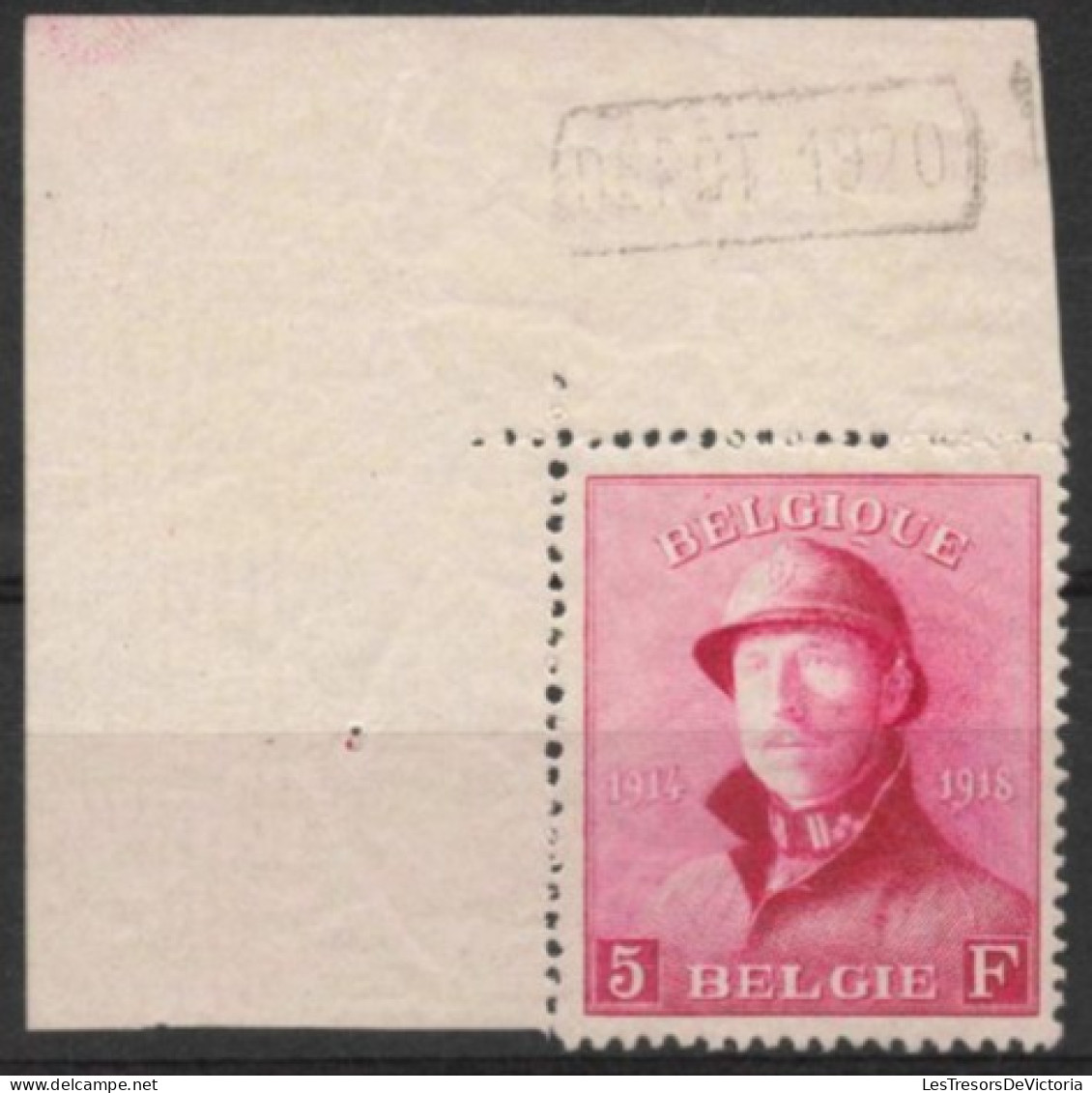 Belgique 1919 - Série Roi Casqué - COB 177 ** MNH - SF Amarante - Cote 460 - 1919-1920 Albert Met Helm