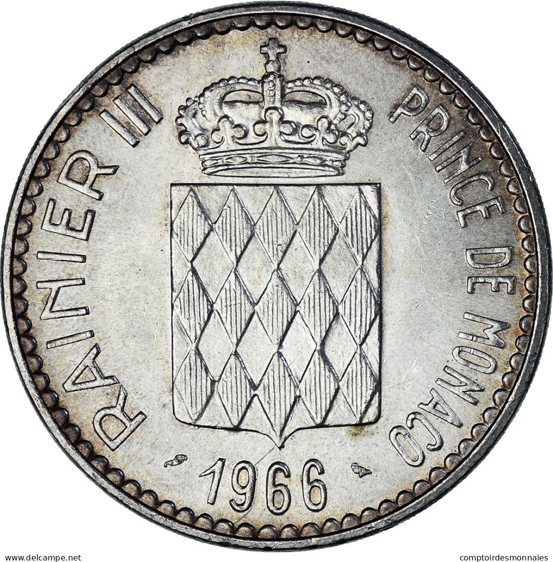 Monnaie, Monaco, Rainier III, 10 Francs, 1966, Monnaie De Paris, SUP, Argent - 1960-2001 Nouveaux Francs