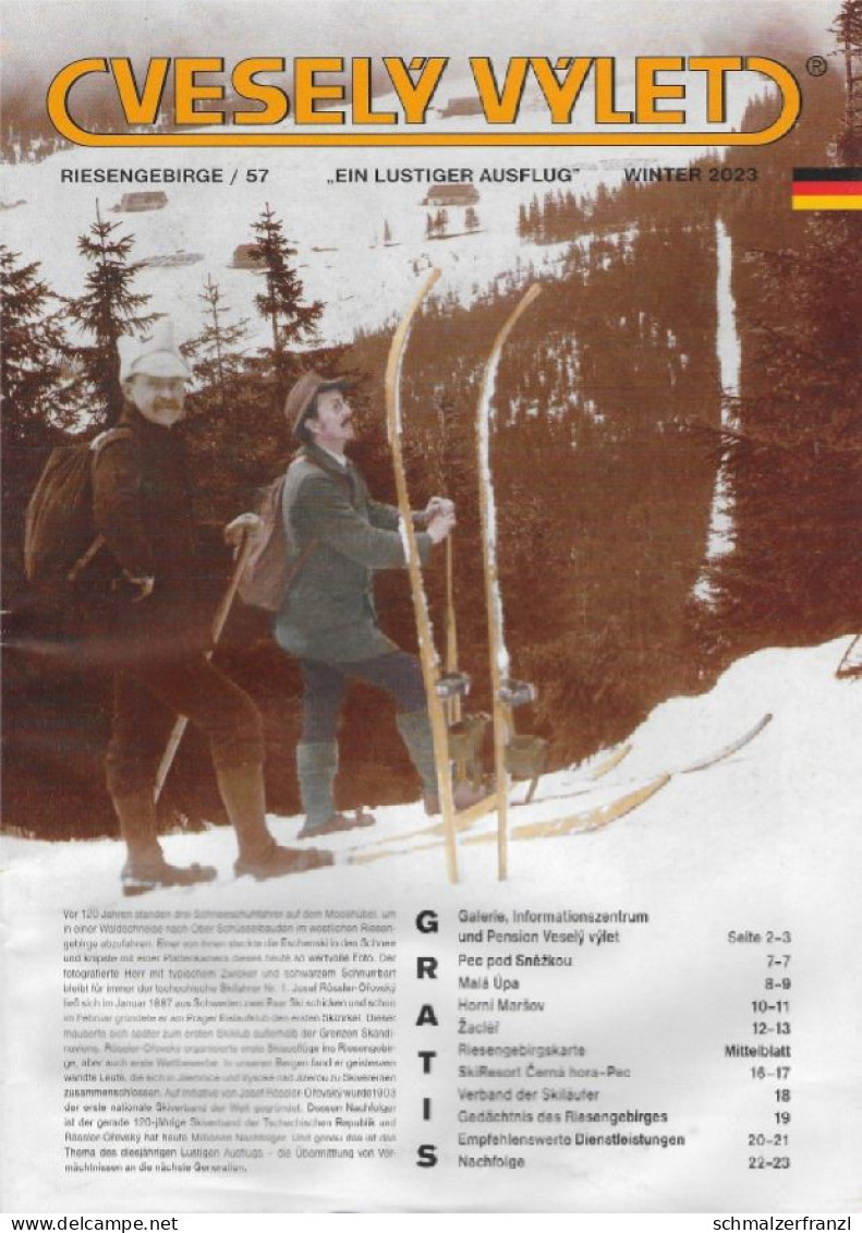 Zeitschrift Vesely Vylet Ein Lustiger Ausflug Riesengebirge Nr 57 / Winter 2023 Ski Josef Rössler Orovsky Spindlermühle - Tsjechië