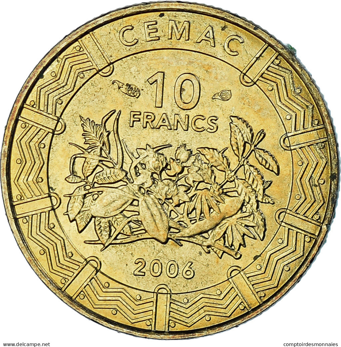 Monnaie, États De L'Afrique Centrale, 10 Francs, 2006, Paris, SPL+, Laiton - Cameroun
