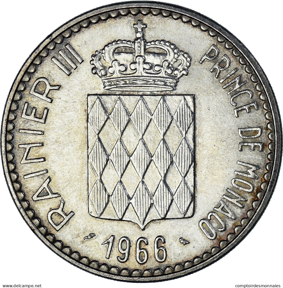 Monnaie, Monaco, Rainier III, 10 Francs, 1966, Monnaie De Paris, SUP, Argent - 1960-2001 Nouveaux Francs