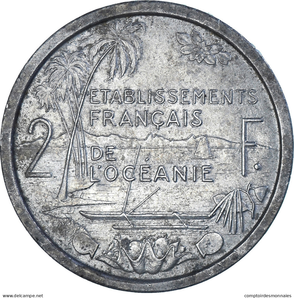 Monnaie, Polynésie Française, 2 Francs, 1949, TTB, Aluminium, KM:3 - Andere - Oceanië