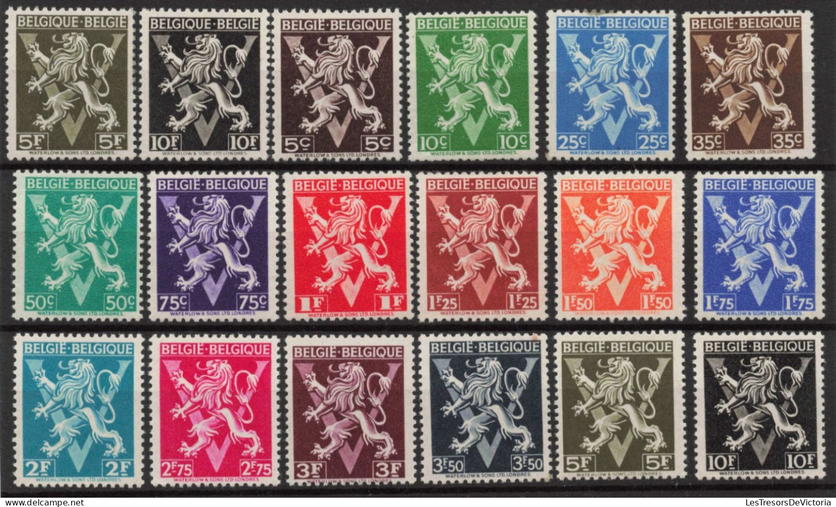 Belgique 1944 - COB 670/89 MNH ** + COB 674A/89A MNH ** - Cote 40,6 - Unused Stamps