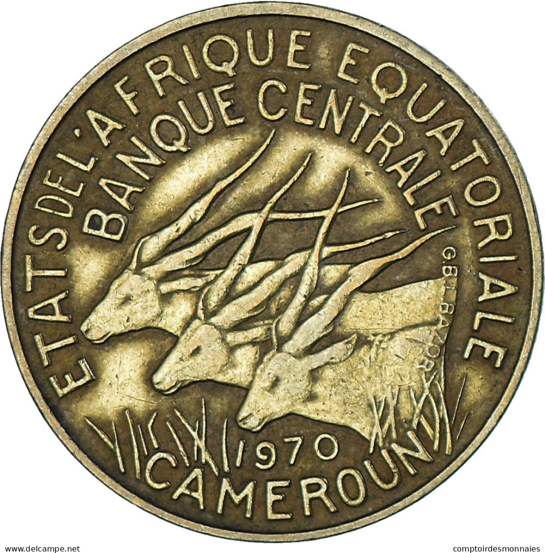 Monnaie, Cameroun, 5 Francs, 1970, Paris, TTB, Bronze-Aluminium, KM:10 - Cameroun