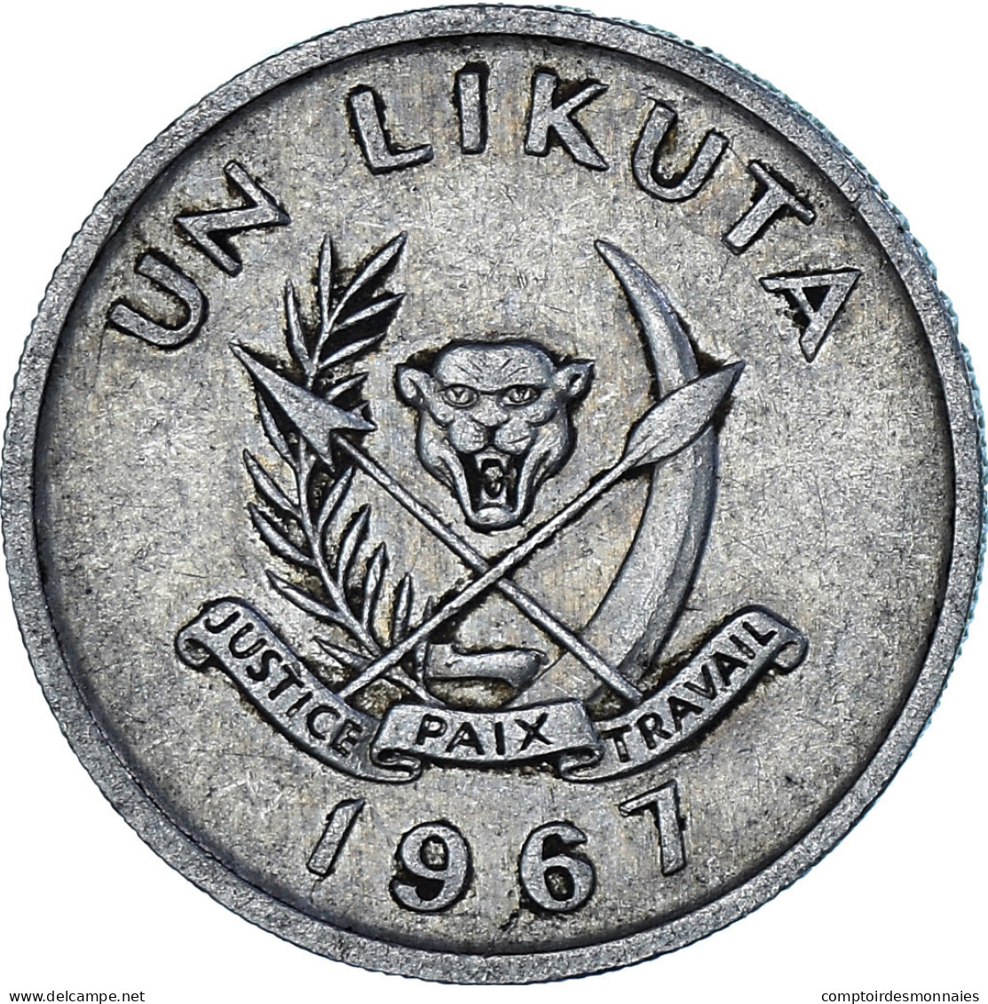 Monnaie, République Démocratique Du Congo, Likuta, 1967, TTB, Aluminium, KM:8 - Kongo - Zaire (Dem. Republik, 1964-70)