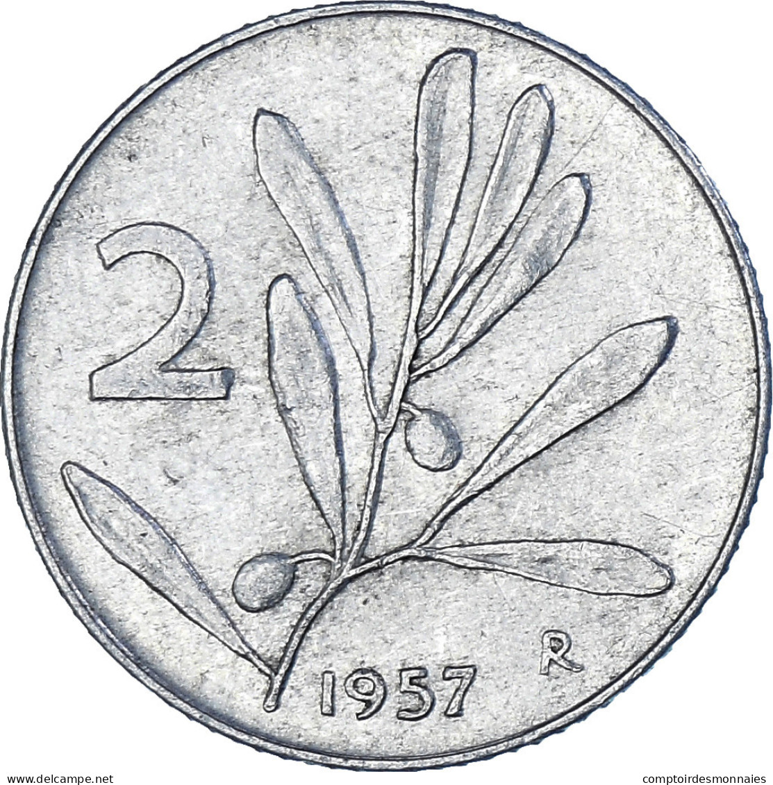 Monnaie, Italie, 2 Lire, 1957, Rome, TB+, Aluminium, KM:94 - 2 Lire