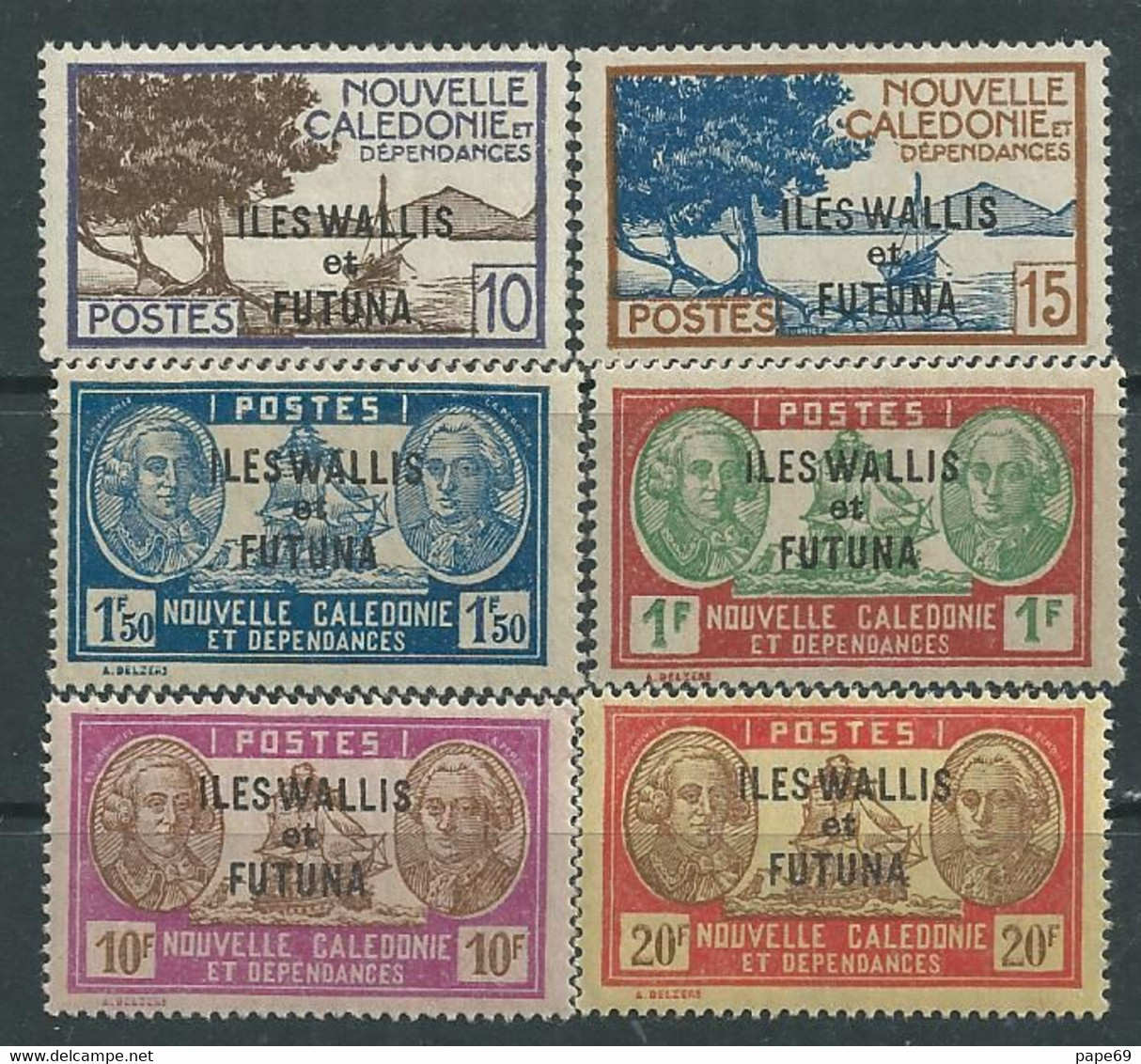 Wallis Et Futuna N° 125 / 30  XX  Timbres Surchargés La Série Des  Valeurs Sans "RF" Sans Charnière,  TB - Neufs