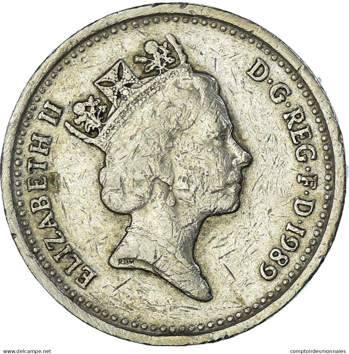Monnaie, Grande-Bretagne, Elizabeth II, Pound, 1989, TTB, Nickel-Cuivre, KM:959 - 1 Pound