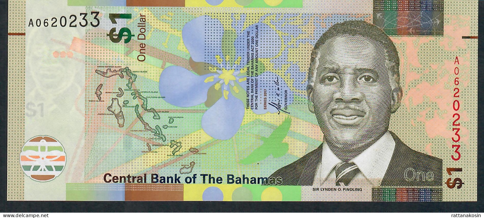 BAHAMAS P77a 1 DOLLAR 2017 UNC. - Bahama's