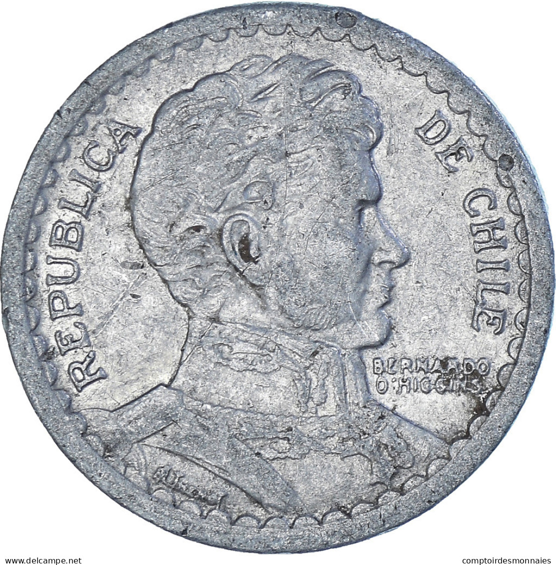 Monnaie, Chili, Peso, 1957, TTB, Aluminium, KM:179a - Chili