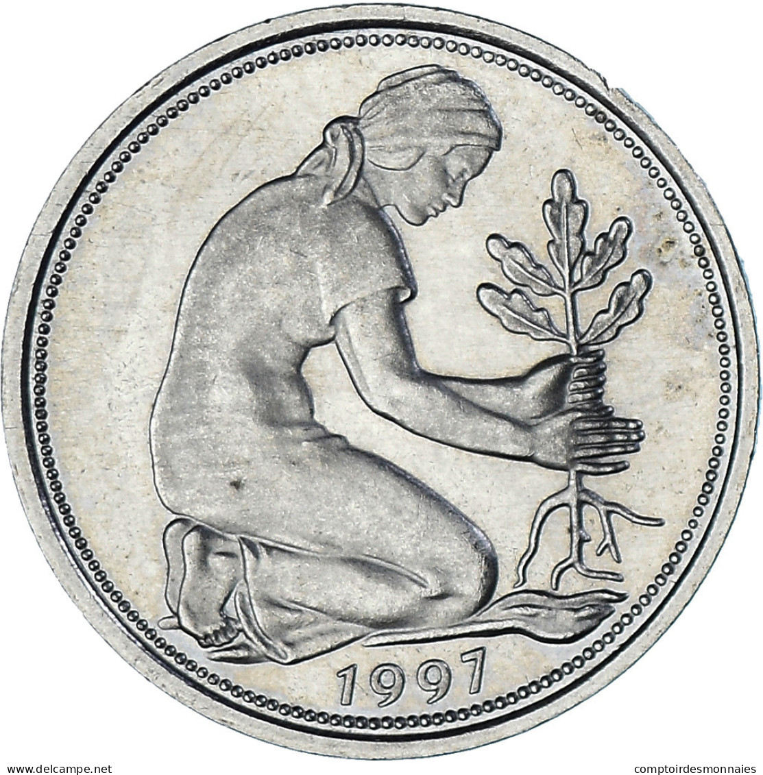 Monnaie, Allemagne, 50 Pfennig, 1997, Karlsruhe, BE, TTB+, Du Cupronickel - 50 Pfennig