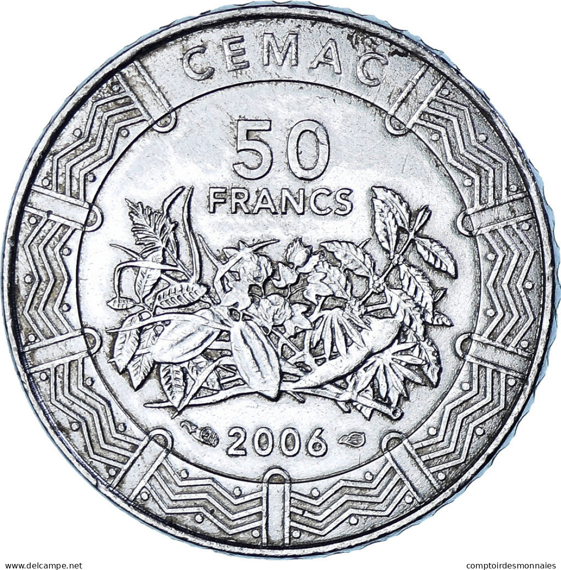 Monnaie, États De L'Afrique Centrale, 50 Francs, 2006, Paris, TTB+, Acier - Kameroen