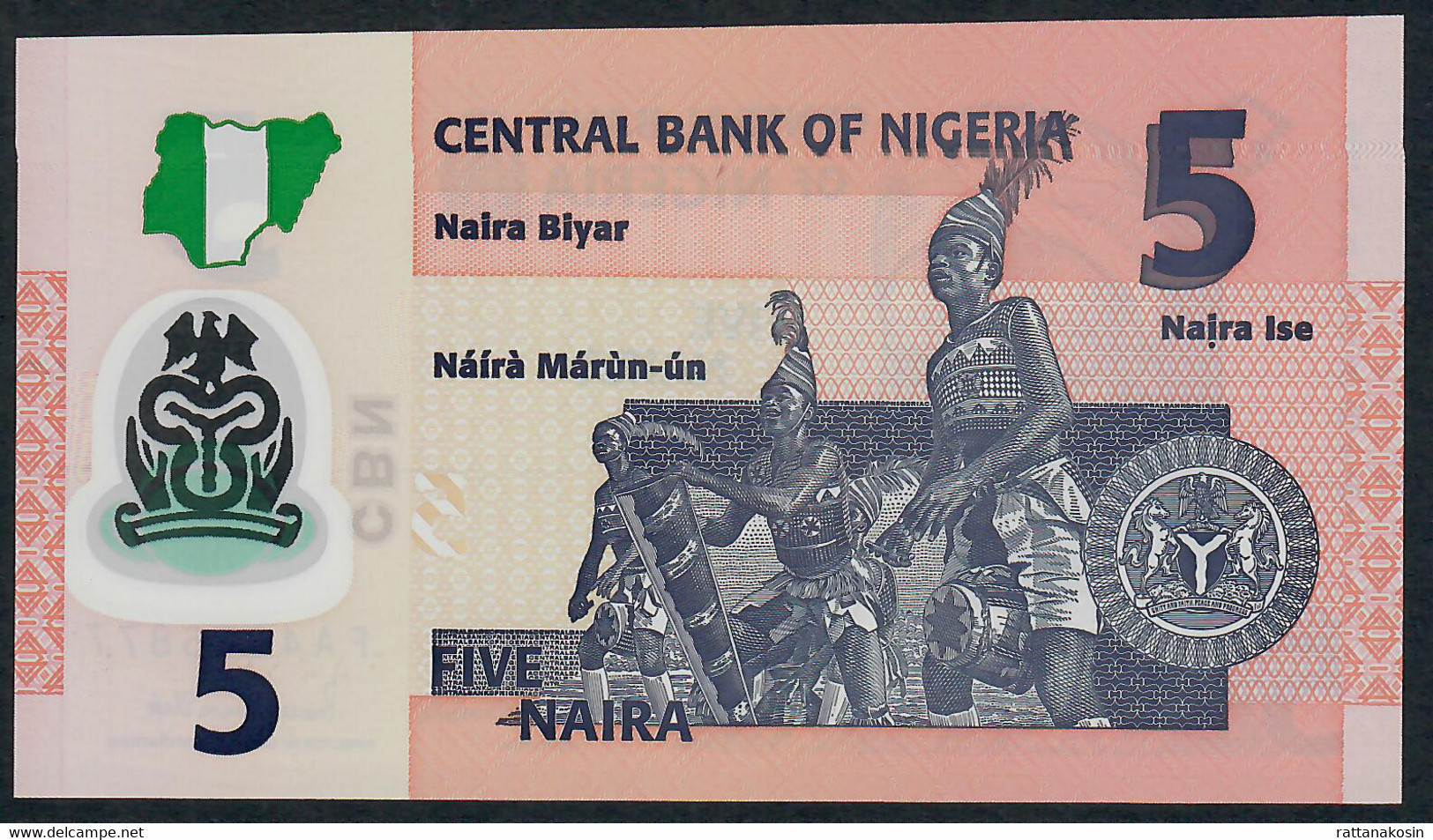 NIGERIA P38k 5 NAIRA 2019 #FA Signature 22    UNC. - Nigeria