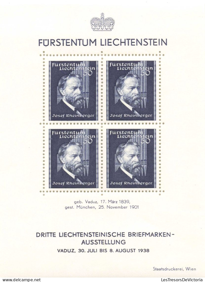 Liechtenstein 1938 - Bloc - MNH ** - Joseph Rheinberger - Furstentum - Blocks & Sheetlets & Panes