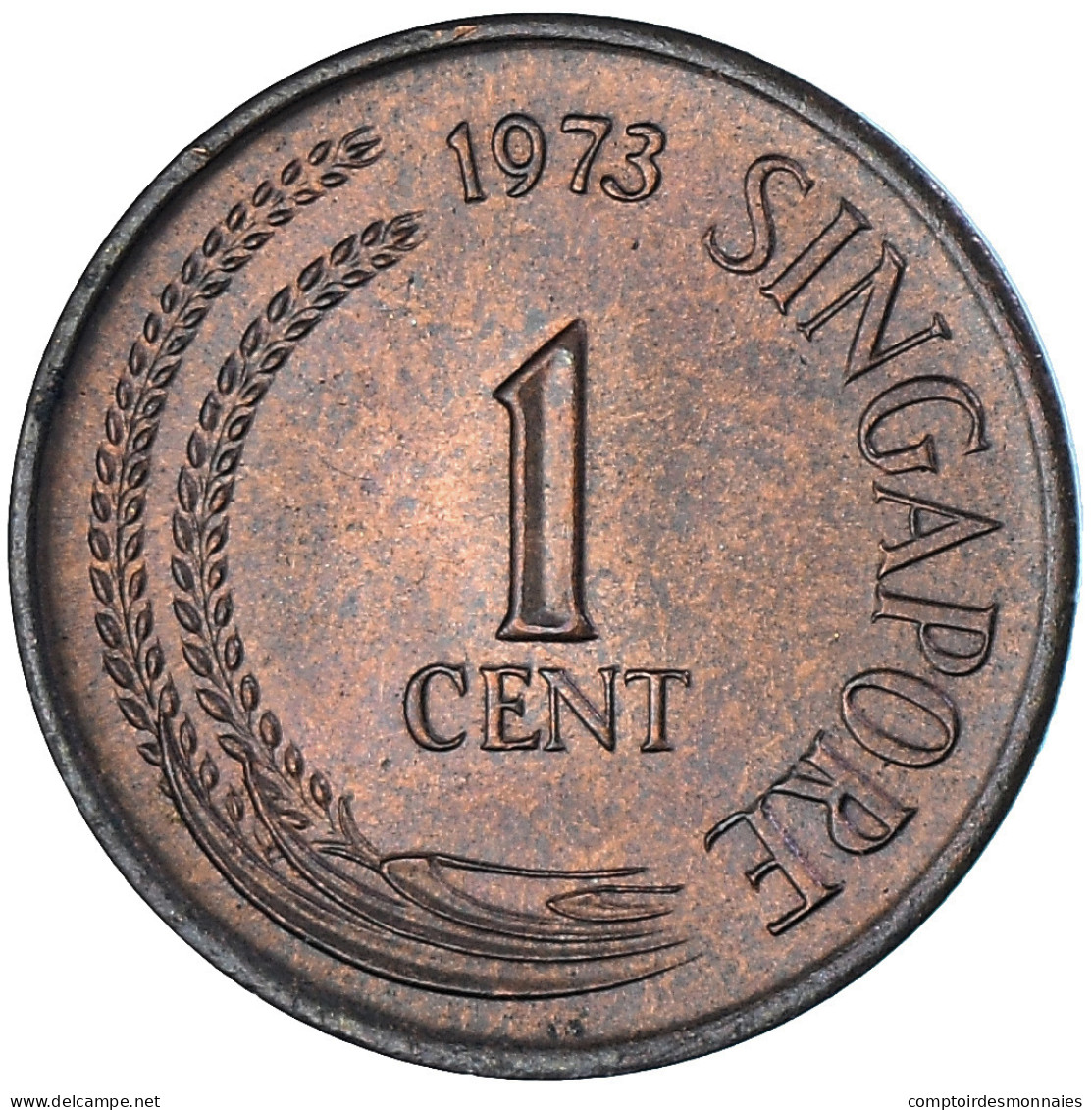 Monnaie, Singapour, Cent, 1973, Singapore Mint, TTB, Copper Clad Steel, KM:1a - Singapour