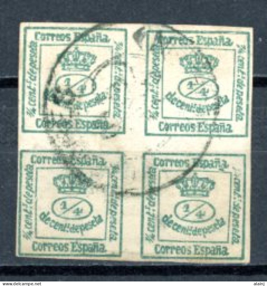 Espagne  Régence 1873     Y&T   140a   Mi   124   Obl    ---    Vert Foncé  --  Belle Oblitération  --   TB - Used Stamps