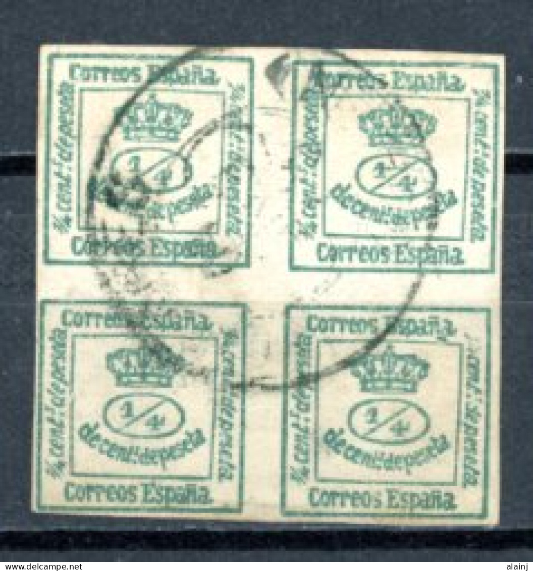 Espagne  Régence 1873     Y&T   140a   Mi   124   Obl    ---    Vert Foncé  --  Belle Oblitération  --   TB - Usados