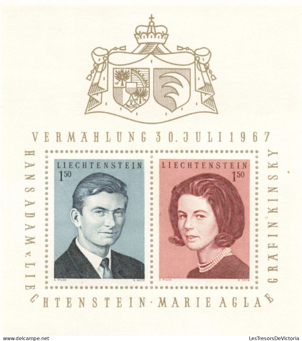 Liechtenstein 1967 - Lot De 2 Blocs 7 - 1967 - Un Bloc MNH ** Et Un Bloc Oblit. - Blocchi & Fogli