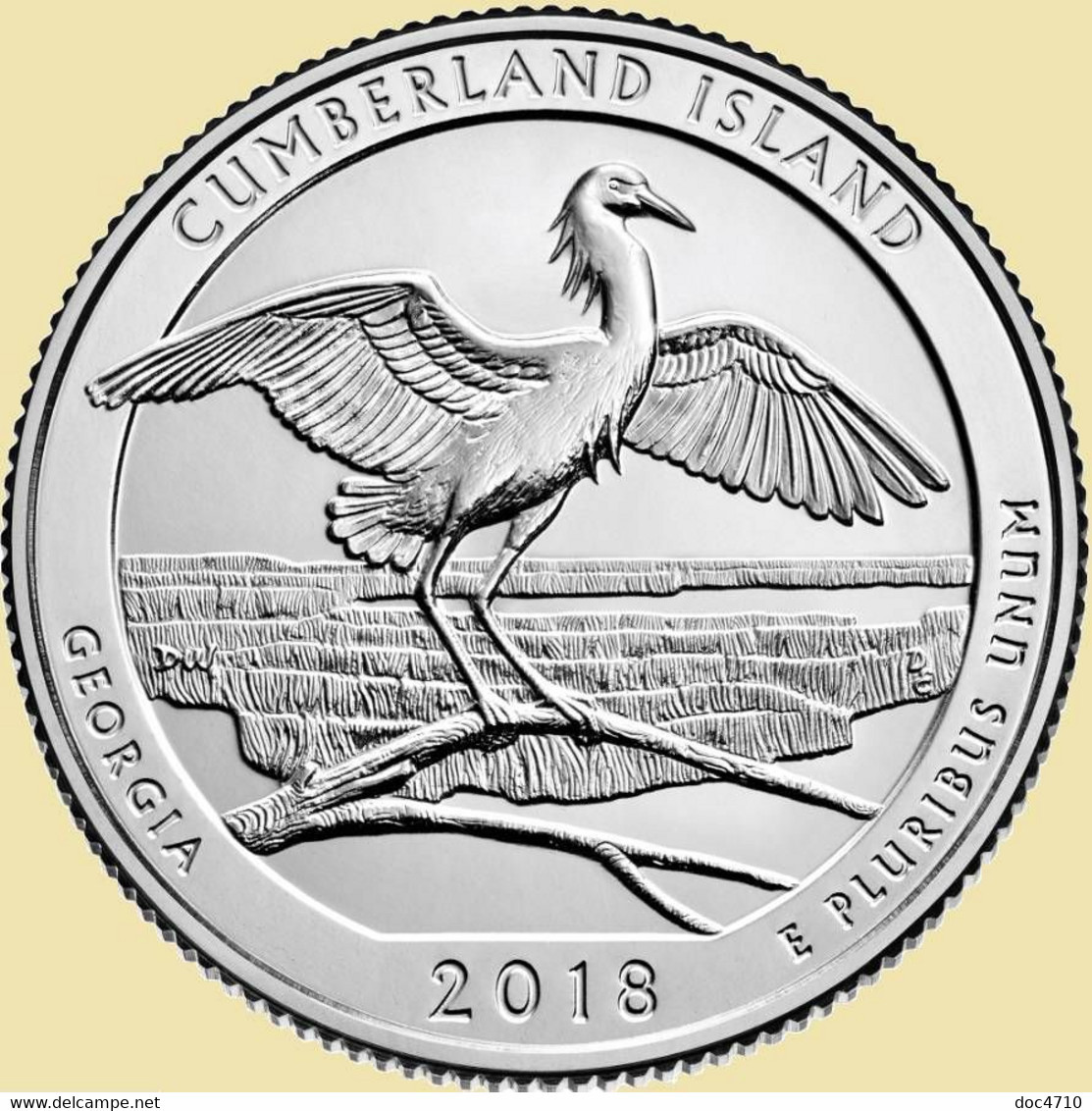 USA Quarter 1/4 Dollar 2018 P, Cumberland Island National Seashore - Georgia, KM#672, Unc - 2010-...: National Parks