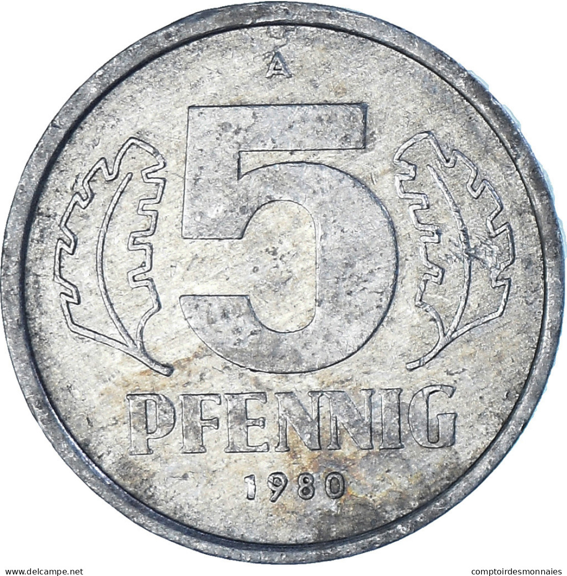 Monnaie, République Démocratique Allemande, 5 Pfennig, 1980, Berlin, TTB - 5 Pfennig