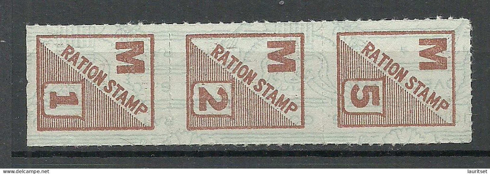 USA Ration Stamp Vignette As 3-stripe, Unused - Ohne Zuordnung