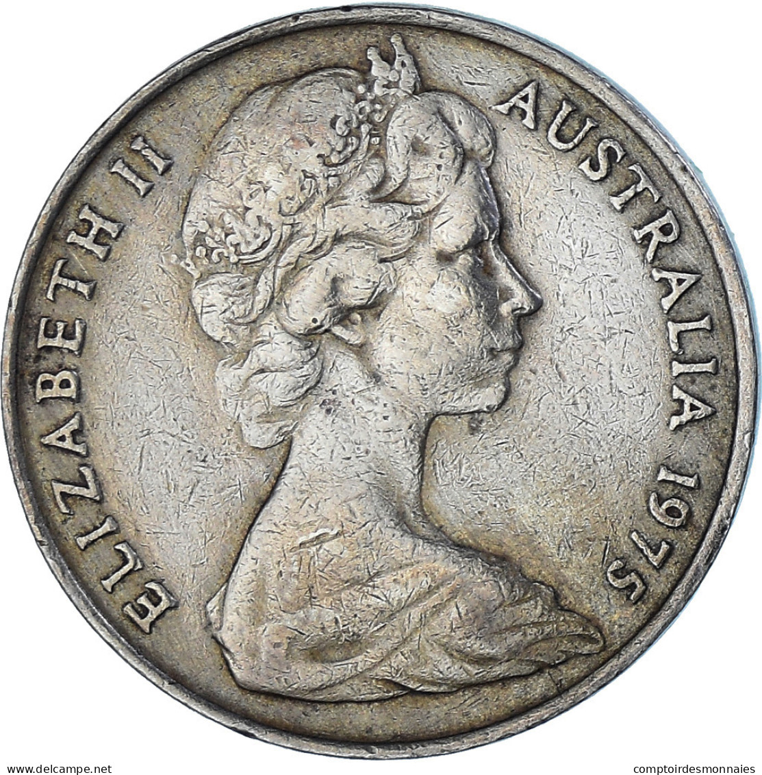 Monnaie, Australie, Elizabeth II, 10 Cents, 1975, Melbourne, TTB, Cupro-nickel - Victoria