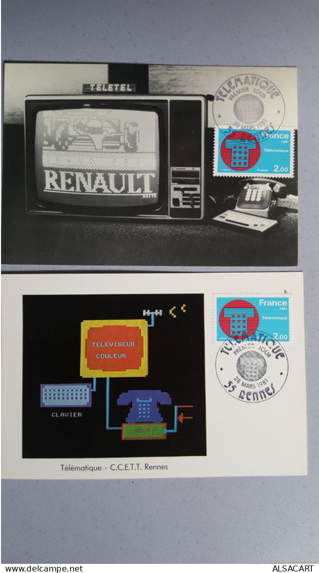 2 Cartes Maximum Telematique - 1980-1989