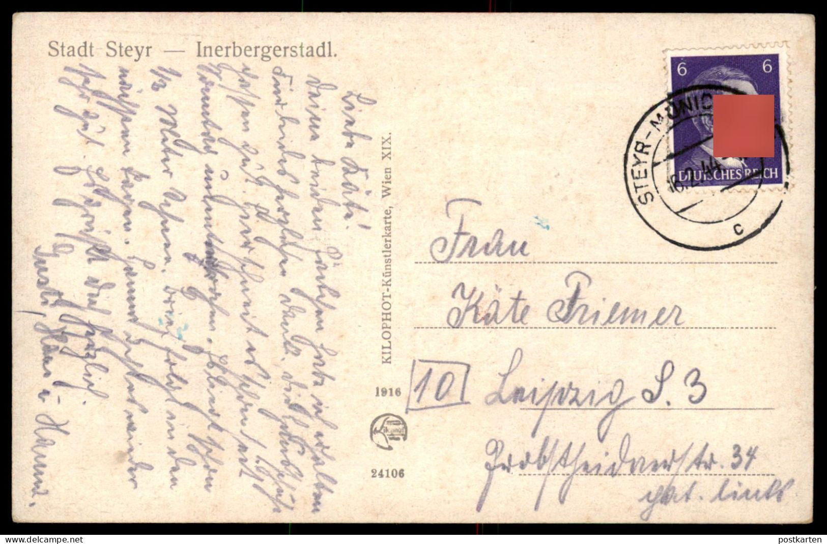 ALTE KÜNSTLER POSTKARTE STADT STEYR INERBERGERSTADL 1944 OBERÖSTERREICH INNERBERGER STADEL Österreich Austria AK Cpa - Steyr