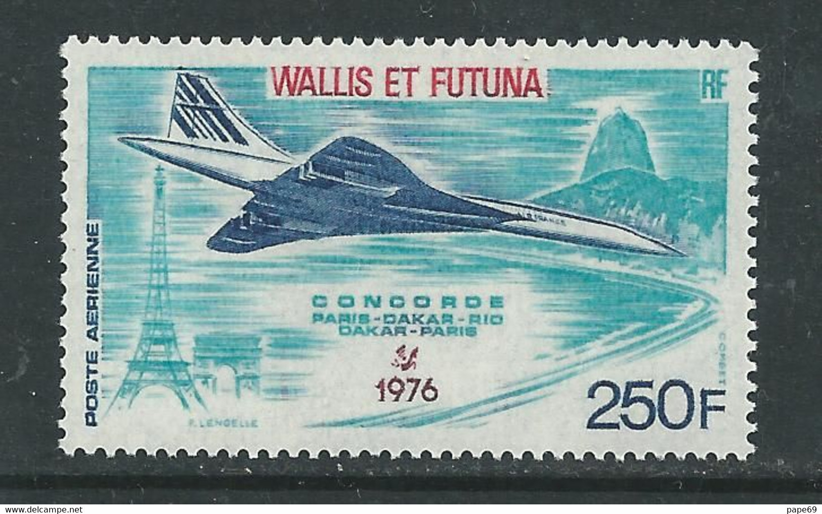 Wallis Et Futuna P.A. N° 71 XX  Avion Concorde 1er Vol Commercial Sans Charnière TB - Andere & Zonder Classificatie