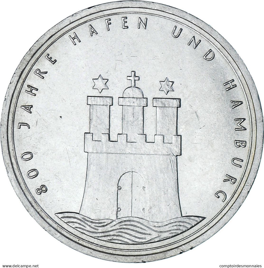 Monnaie, République Fédérale Allemande, 10 Mark, 1989, Hamburg, Germany, TTB - Herdenkingsmunt