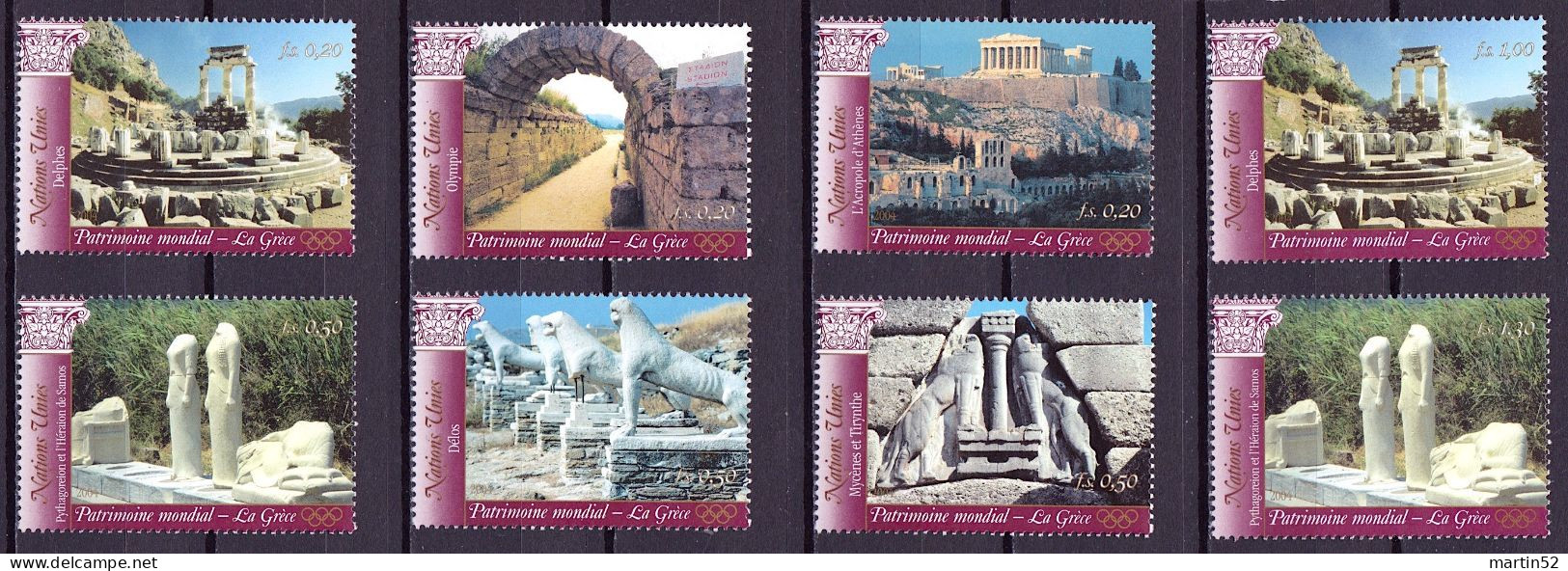 UNO-Genf ONU Genève UN Geneva 2004: "GRÈCE" Zu 503-510 Mi 495-502 (aus Heft / Pris Du Carnet) ** MNH (Zu CHF 13.20) - Unused Stamps