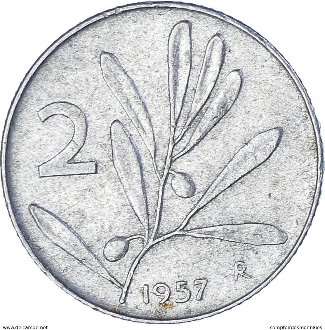 Monnaie, Italie, 2 Lire, 1957, Rome, TTB, Aluminium, KM:94 - 2 Liras