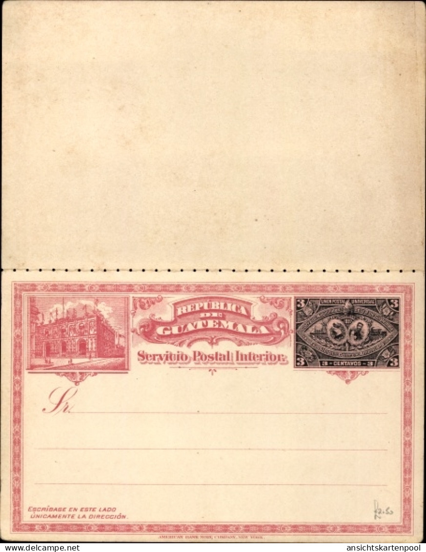 Entier Postal Klapp CPA Guatemala, Exposicion Centro Americana 1897 - Guatemala