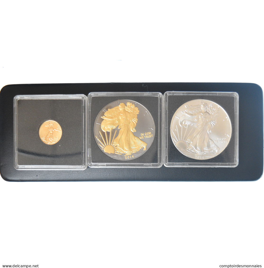 Monnaie, États-Unis, Coffret, 2014, U.S. Mint, Coffret 3 Monnaies BU SILVER ET - Gedenkmünzen